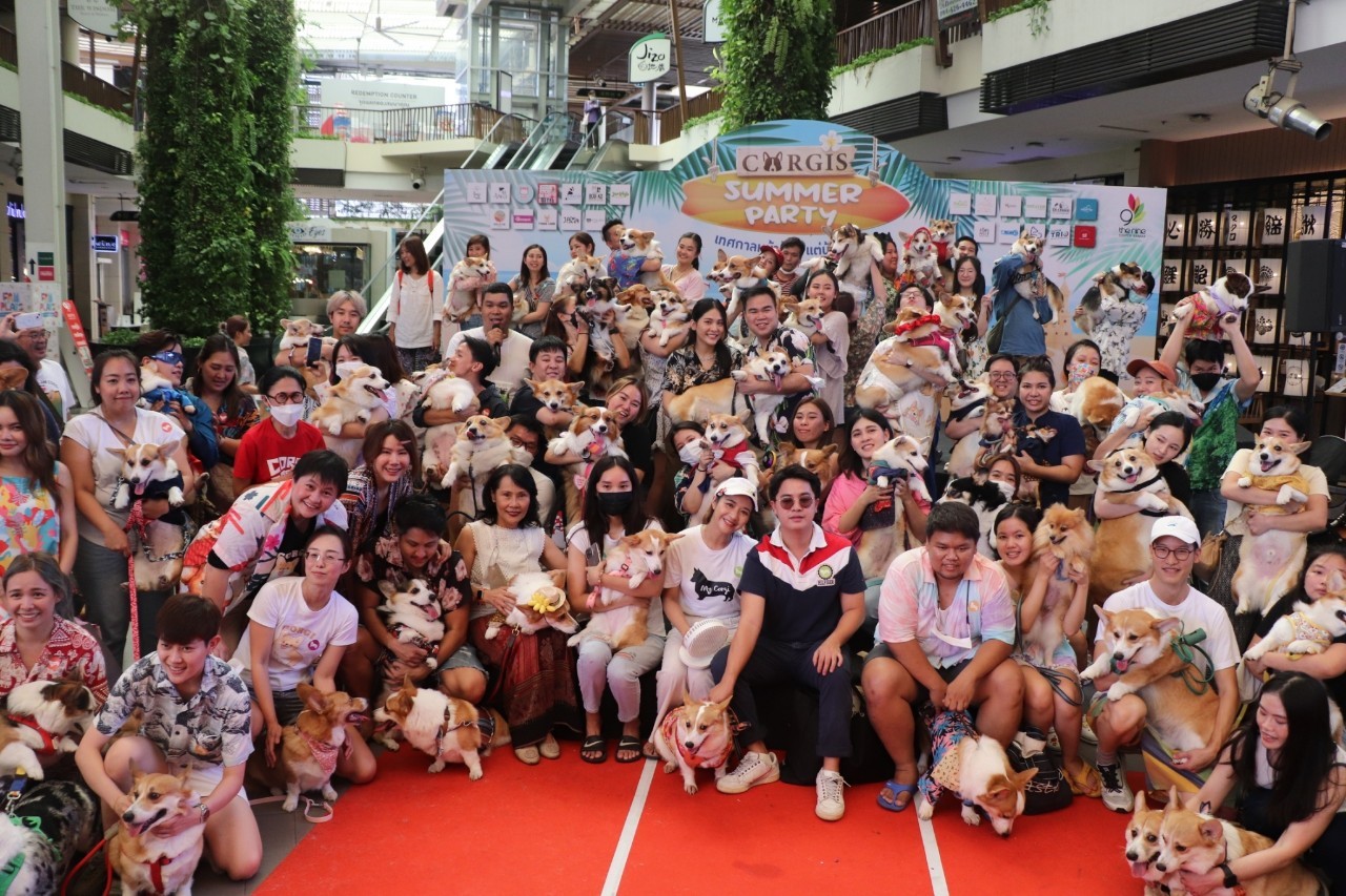 ผู้บริหาร เดอะไนน์ เซ็นเตอร์ พระราม 9 ต้อนรับ กองทัพน้องหมาคอร์กี้มาโชว์ความสดใส